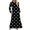 thumbnail image 1 of Erwazi Fall Flowy Dresses for Women Long Sleeve Crewneck Swing Midi Dress Casual Tiered Tshirt Dress with Pockets, 1 of 4