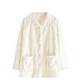 thumbnail image 1 of Erwazi Fleece Fuzzy Pajama for Women Button Down Solid Winter Warm Tops Loungewear with Pockets, 1 of 6