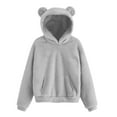 thumbnail image 1 of Erwazi Girls Hoodies Sweatshirts Casual Soft Ear Warm Fleece Cute Pullover Tops Toddler Teen Girl Loose Sweatshirt Coat, 1 of 8