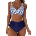 thumbnail image 1 of Erwazi High Waisted Bikini Sets for Women Front Ruched 2 Piece Bathing Suits Tummy Control Swimsuit, 1 of 5