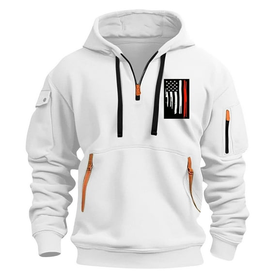 Erwazi Hooded Sweatshirts for Men Casual Graphic Printed Long Sleeve Sweatshirts Pullover Tops