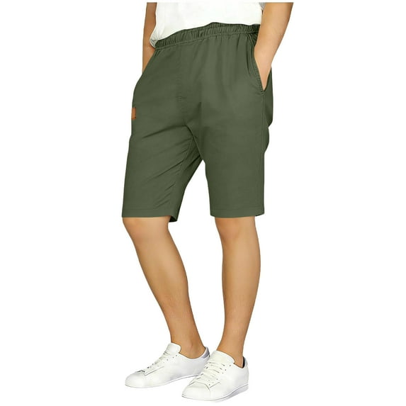 Erwazi Kids Boys Athletic Shorts Elastic Waist Performance Shorts with Pockets, Green, 7-8 Years