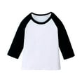 thumbnail image 1 of Erwazi Kids Boys Girls Drop Shoulder 3/4 Sleeve Shirts Toddlers Crewneck Lightweight T-Shirt Teens Athletic Pullover Shirts Tops, 1 of 5