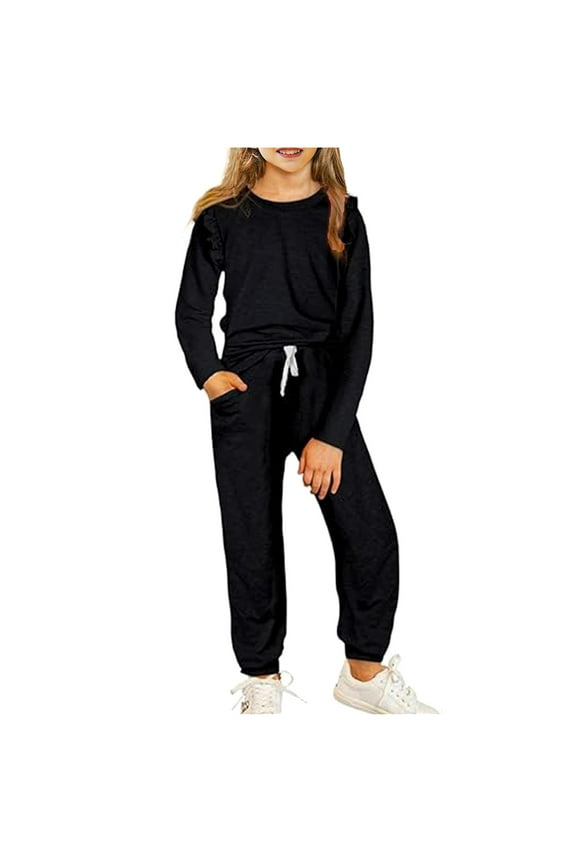 Kids Girls Outfits Clothes Cute Long Sleeve T-Shirt and Pants Set Fall Girls Clothing Sets 4-13Years