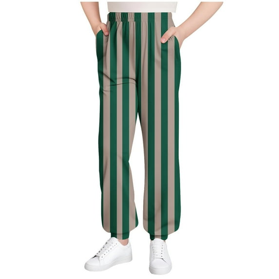 Erwazi Kids Jogger Pants Boys Girls Casual Stripe Soft Lightweight Joggers Trousers Elastic Waist Pants