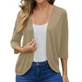 thumbnail image 1 of Erwazi Lightweight Cardigans for Women Fall Trendy 3/4 Sleeve Open Front Cardigan Sweaters, 1 of 7