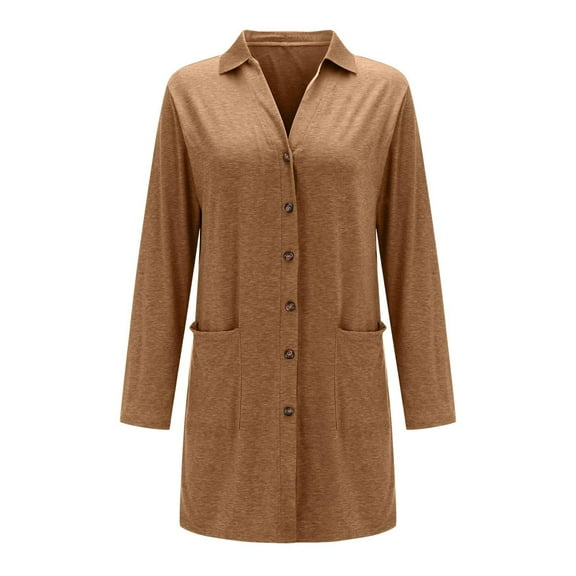 Erwazi Long Cardigans for Women Fall Trendy Button Down Open Front Lightweight Cardigan Sweaters with Pockets