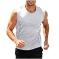 thumbnail image 1 of Erwazi Men Casual Solid Ice Silk Crew Neck Sleeveless Top Quick Dry Athletic Workout Tank Top, 1 of 8