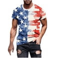 thumbnail image 1 of Erwazi Men's 4th of July Print T-Shirt Crew Neck Short Sleeve USA Graphic Casual Trendy Top, 1 of 5