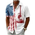 thumbnail image 1 of Erwazi Men’s Button Down Shirts Summer Short Sleeve Printed Collared 4th of July Mens Tops, 1 of 5