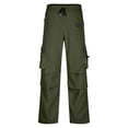 thumbnail image 1 of Erwazi Men's Cargo Hiking Pants Elastic Waist Drawstring Joggers Pants Straight Leg Twill Cargo Pants with Pockets, 1 of 7