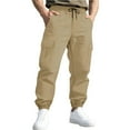 thumbnail image 1 of Erwazi Men's Cargo Pants Elastic Waistband Relaxed Fit Summer Fall Casual Work Pants Outdoor Multi-Pocket Pants, 1 of 6