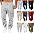 thumbnail image 1 of Erwazi Men's Cargo Sweatpants Elastic Waist Drawstring Jogger Pants Casual with Pockets, 1 of 5