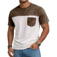 thumbnail image 1 of Erwazi Men's Color Block Crew Neck T-Shirt Short Sleeve Pullover Top with Chest Pocket, 1 of 5