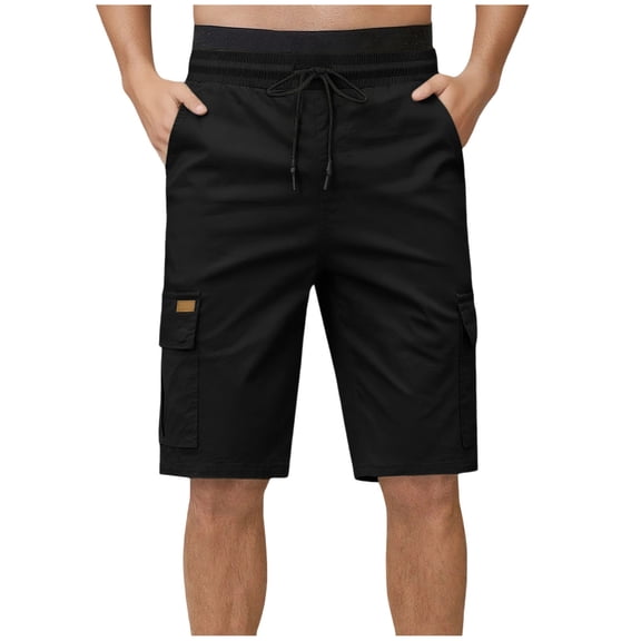 Erwazi Men's Straight Leg Cargo Shorts Solid Multi-Pockets Relaxed Fit Summer Casual Shorts
