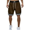 thumbnail image 1 of Erwazi Men's Summer Solid Color Shorts Breathable Drawstring Waist Quick Dry Athletic Gym Shorts with Zip Pockets, 1 of 3