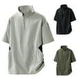 thumbnail image 1 of Erwazi Mens Athletic Shirts Zip Mock Neck Short Sleeve Shirt Workout Athletic Tees with Pockets, XL, 1 of 4