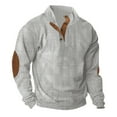 thumbnail image 1 of Erwazi Mens Corduroy Shirt Stand Collar Button Up Pullover Long Sleeve Sweatshirts, 1 of 6