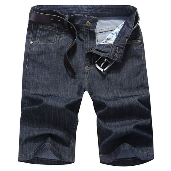 Erwazi Mens Jean Shorts Distressed Ripped Denim Bermuda Shorts Summer Casual Classic Straight Short Jeans