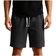 thumbnail image 1 of Erwazi Mens Shorts Solid Waffle Drawstring Waist Side Split Lightweight Summer Walking Outdoor Activities Shorts with Pocket, 1 of 6