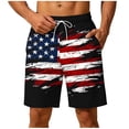 thumbnail image 1 of Erwazi Mens Swim Trunks 4th of July Printed Printed Drawstring Waist Quick Dry Casual Summer Beach Surf Swimwear Shorts with Pocket, 1 of 6