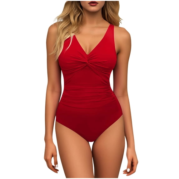 Erwazi Modest One Piece Swimsuit Women Solid Tummy Control Slimming Bathing Suit Swim Suits