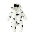 thumbnail image 1 of Erwazi Newborn Baby Girl Romper Unisex Infants Hooded Outfit Clothes Cotton Zipper Jumpsuits, 1 of 2