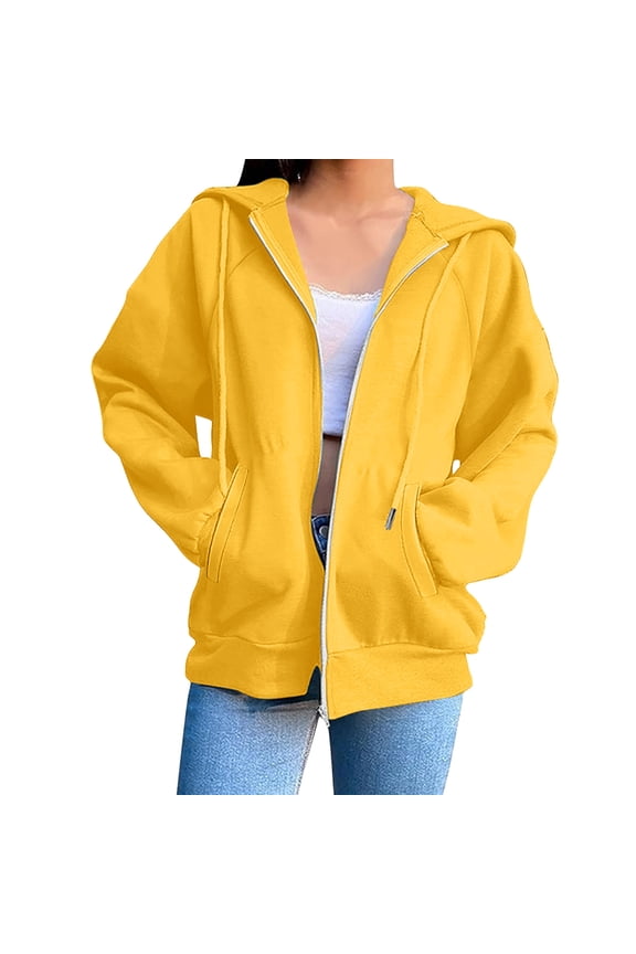 Oversized Hoodies for Women Zip Up Hooded Sweatshirt Casual Pullover Tops Fall Winter Clothes with Pockets