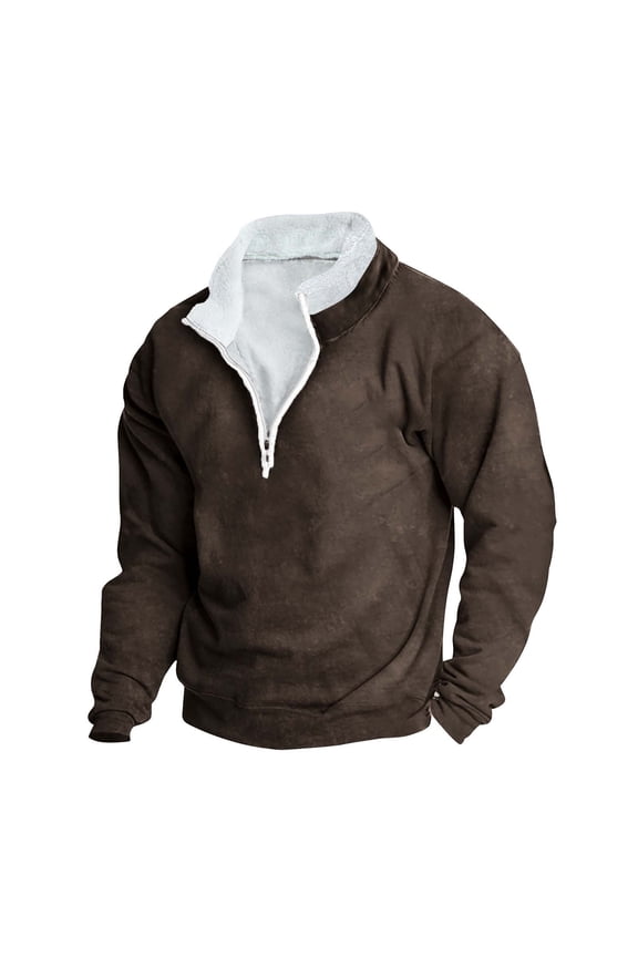 Oversized Sweatshirts for Men Casual Trendy Long Sleeve Sweatshirt Fall Fashion Solid Color Pullover Tops Brown 4XL