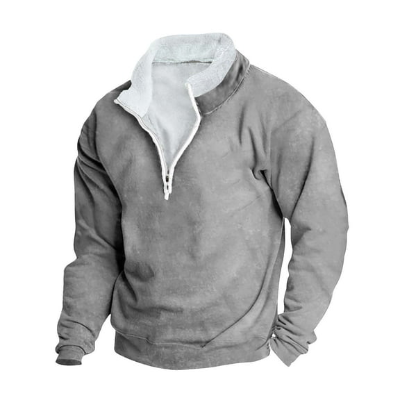 Erwazi Oversized Sweatshirts for Men Casual Trendy Long Sleeve Sweatshirt Fall Fashion Solid Color Pullover Tops Gray 5XL