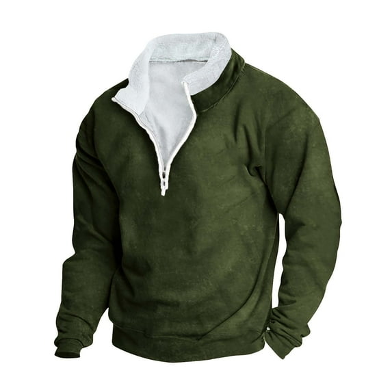 Erwazi Oversized Sweatshirts for Men Casual Trendy Long Sleeve Sweatshirt Fall Fashion Solid Color Pullover Tops Green 3XL