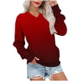 thumbnail image 1 of Erwazi Oversized Sweatshirts for Women V Neck Long Sleeve Pullover Tops Gradient Printed Trendy Cute Sweatshirt, 1 of 5