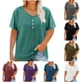 thumbnail image 1 of Erwazi Plus Size Tops for Women Dressy Blouses Summer Oversized T Shirts Short Sleeve V-Neck Loose Tees, 1 of 8
