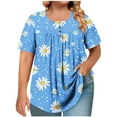 thumbnail image 1 of Erwazi Plus Size Tops for Women Floral Dressy Blouses Pleated Button Tunic Top Oversized Summer Shirts Casual Loose Tees, 1 of 5