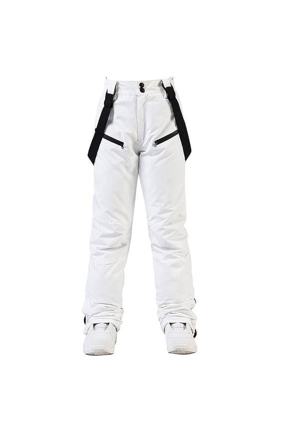 Ski Pants for Women Plus Size Winter Trendy Waterproof Wind Breaker Trousers Sports Cargo Pants with Pockets, White, XL