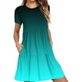 thumbnail image 1 of Clearance! Erwazi Summer Casual Dresses for Women Swing Short Sleeve T Shirt Dresses Tiered Flowy Beach Mini Dress with Pockets, 1 of 6