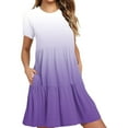 thumbnail image 1 of Erwazi Summer Casual Dresses for Women Swing Short Sleeve T Shirt Dresses Tiered Flowy Beach Mini Dress with Pockets, 1 of 6