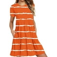 thumbnail image 1 of Erwazi Summer Casual Dresses for Women Swing Short Sleeve T Shirt Dresses Tiered Flowy Beach Mini Dress with Pockets, 1 of 6