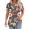 thumbnail image 1 of Erwazi Summer Tops for Women Short Sleeve Shirts Dressy Casual Blouses Pleated Tunic Tops T-Shirts, 1 of 5