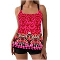 thumbnail image 1 of Erwazi Tankini Swimsuits for Women Plus Size Printed Criss Cross Strap 2 Piece Modest Swimwear Bathing Suit Set, 1 of 6