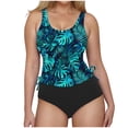 thumbnail image 1 of Erwazi Tankini Swimsuits for Women Two Piece Tummy Control Bathing Suits Ruched Drawstring Swimwear Swim Top with Bottom, 1 of 8
