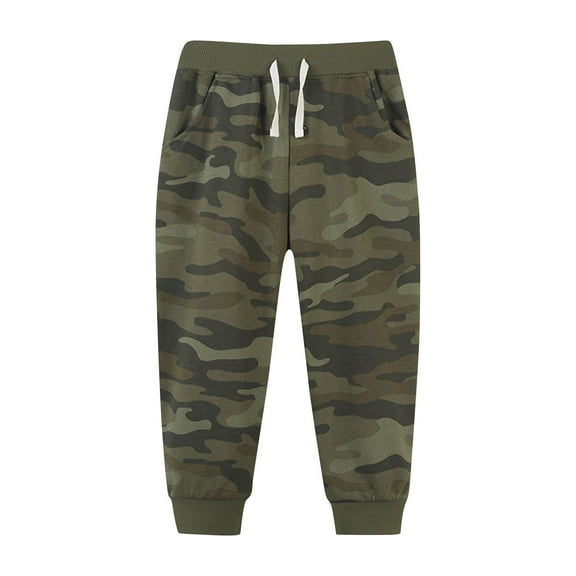 Erwazi Toddler Boys Cotton Active Jogger Sweatpants Kids Casual Athletic Camouflage Pocket Pull On Pants