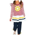 thumbnail image 1 of Erwazi Toddler Kids Girls Clothes Casual Clothing Suit Long Sleeve Floral T-Shirt + Pants Girls Outfits Sets 1-9 Years, 1 of 3
