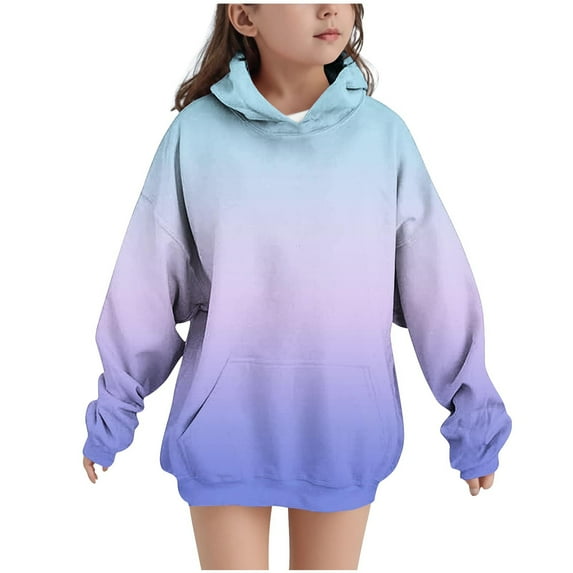 Erwazi Toddler Kids Sweatshirts with Hoodies Boys Girls Casual Solid Color Soft Cozy Hooded Tops Pullover Sweatshirt with Pockets