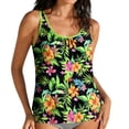 thumbnail image 1 of Erwazi Tops for Women Printed Casual Swim Pleated Classic Beach Swimwear Loose Comfortable Upper for Pool Party Tank Top, 1 of 8