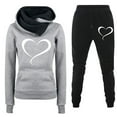 thumbnail image 1 of Erwazi Two Piece Sets for Women Workout Athletic Hoodie Sweatshirt and Joggers Pullover Outfits Set with Pockets, Gray, L, 1 of 2