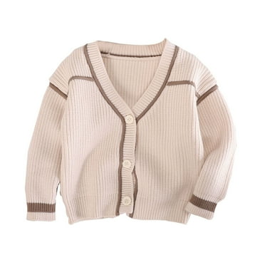 Erwazi Unisex Toddler Boys Girls Cardigans Sweater School Uniforms V-Neck Long Sleeve Button Soild Knit Tops