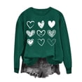 thumbnail image 1 of Erwazi Valentine Shirts for Women Love Heart Printed Valentines Sweatshirt Long Sleeve Crewneck Pullover Sweatshirts Tops, 1 of 4