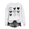 thumbnail image 1 of Erwazi Valentine Shirts for Women Love Heart Printed Valentines Sweatshirt Long Sleeve Crewneck Pullover Sweatshirts Tops, 1 of 4