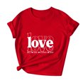 thumbnail image 1 of Erwazi Valentines Shirts for Women Short Sleeve T-Shirts Love Heart Cute Graphic Valentines Day Tops Crew Neck Holiday Tees Red, 1 of 7